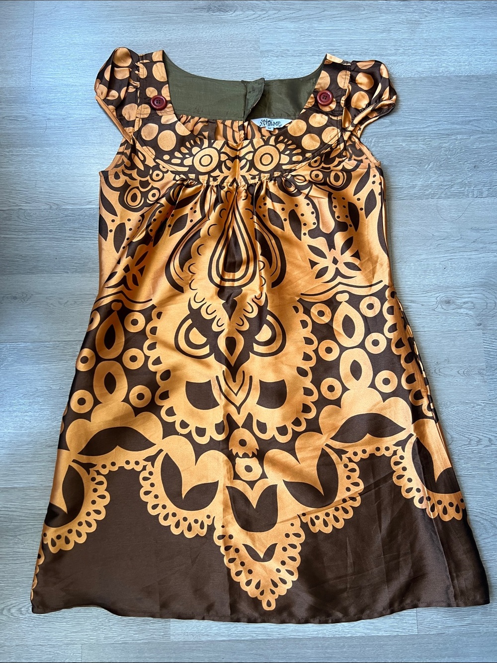 Boho Abstract Print Mini Dress with Pockets